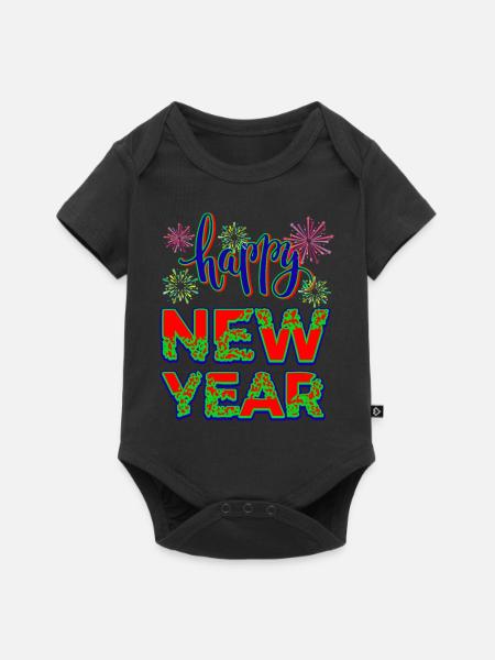 Neujahr Happy New year - Baby Premium Kurzarmbody - Schwarz