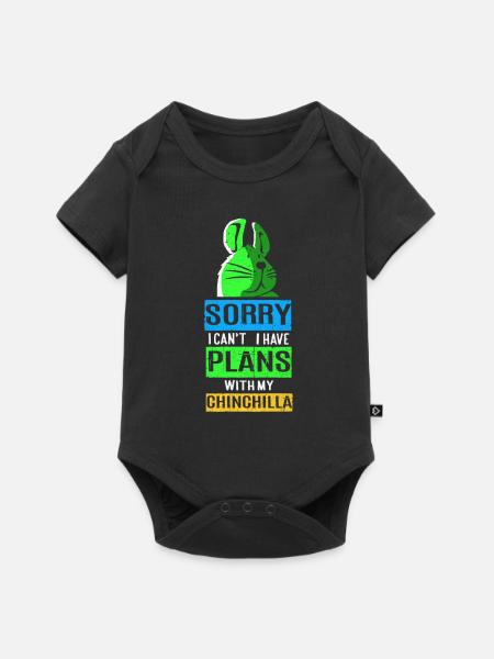Chinchilla - Baby Premium Kurzarmbody - Schwarz