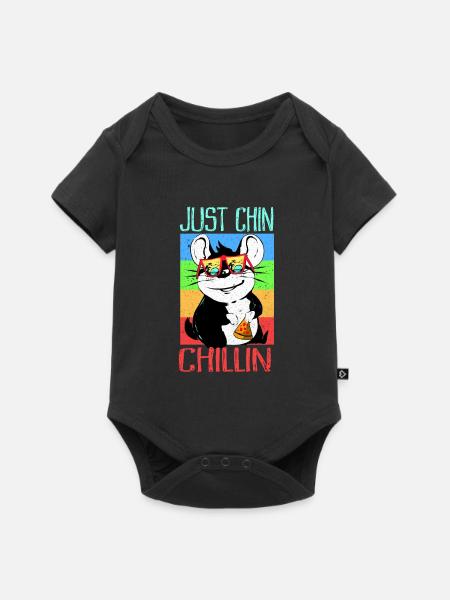 Chinchilla - Baby Premium Kurzarmbody - Schwarz