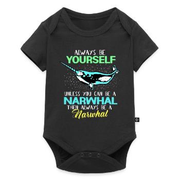 Narval cadeau de licorne Kawaii baleine plongée sous-marine - Body à manches courtes Premium Bébé - noir - Devant
