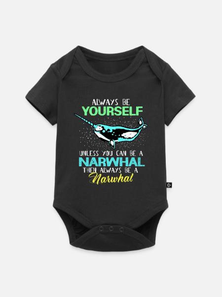 Narwal - Baby Premium Kurzarmbody - Schwarz