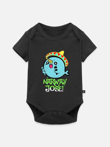 Narwal - Baby Premium Kurzarmbody - Schwarz