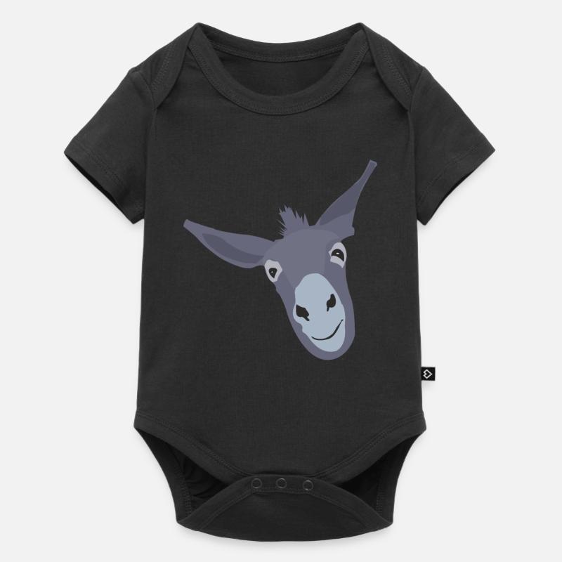 Esel Maulesel Muli - Baby Premium Kurzarmbody - Schwarz