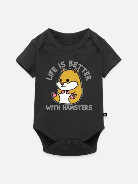 Hamster Hamster - Baby Premium Kurzarmbody - Schwarz
