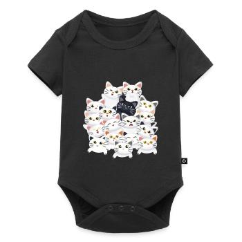 Cats in the pile - Baby Premium short-sleeve bodysuit - black - Front