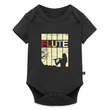 flute - Baby Premium short-sleeve bodysuit - black - Front