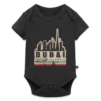 Retro Dubai Tower City Tourism Gift - Baby Premium short-sleeve bodysuit - black - Front