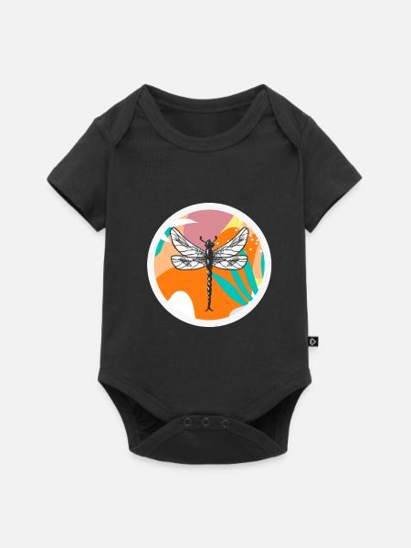 Libelle Tierliebhaber - Baby Premium Kurzarmbody - Schwarz