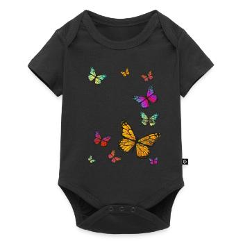 Essaim de papillons - Body à manches courtes Premium Bébé - noir - Devant