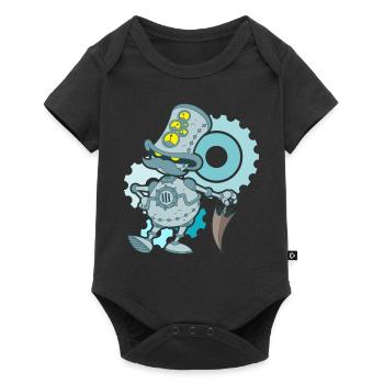 Robotter - Baby Premium short-sleeve bodysuit - black - Front