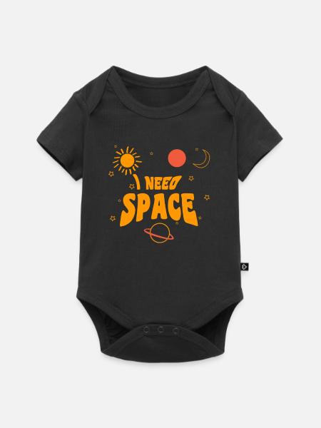 I NEED SPACE - Baby Premium Kurzarmbody - Schwarz
