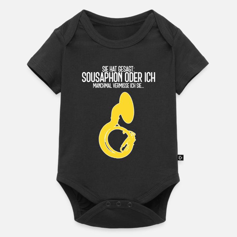 Drôle de don sousaphone Elle a dit... - Body à manches courtes Premium Bébé - noir