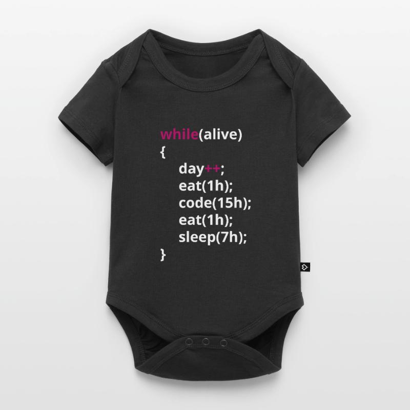 Programmers eat code sleeping funny PHP Baby Premium short-sleeve bodysuit