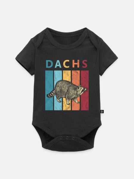 Dachs Retro - Baby Premium Kurzarmbody - Schwarz