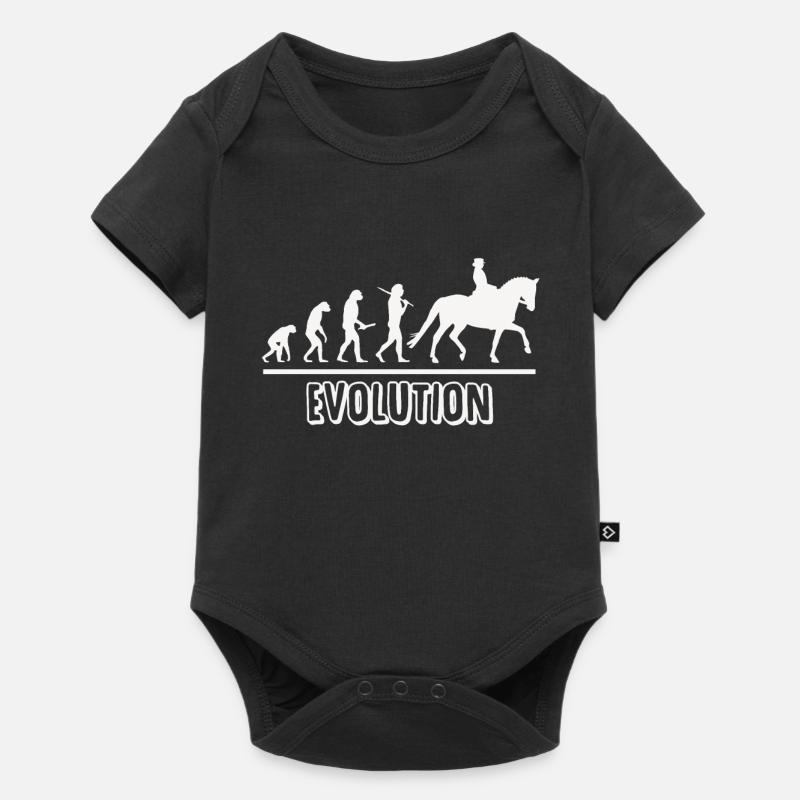 Reiter Evolution - Reiten - Pferd - Baby Premium Kurzarmbody - Schwarz