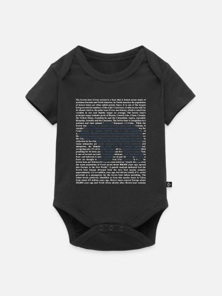 Kraftvoller Braunbär Tattoostil - Baby Premium Kurzarmbody - Schwarz