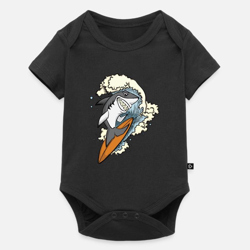Surf requin surf surf vague kitesurf - Body à manches courtes Premium Bébé - noir