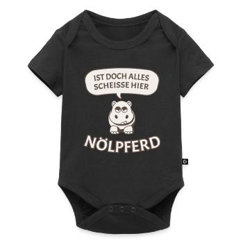 Nölpferd - Baby Premium Kurzarmbody - Schwarz - Vorne