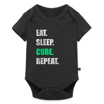Eat Sleep Cube Repeat - Baby Premium Kurzarmbody - Schwarz - Vorne