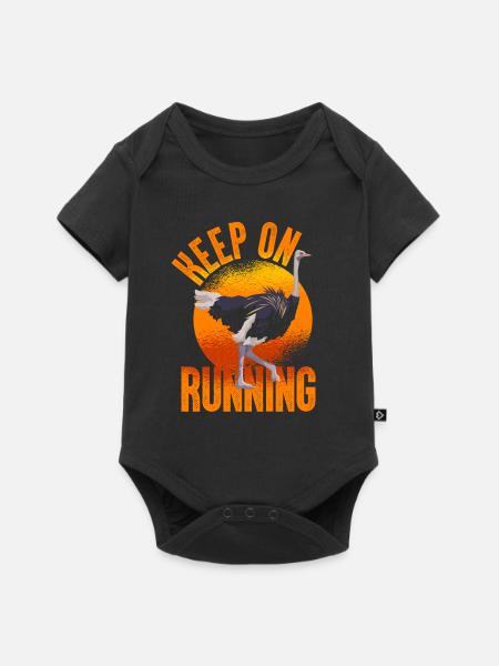 Strauß Ausdauer Laufen - Baby Premium Kurzarmbody - Schwarz