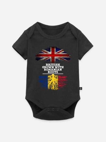British Grown With Romanian Roots - Baby Premium short-sleeve bodysuit - black