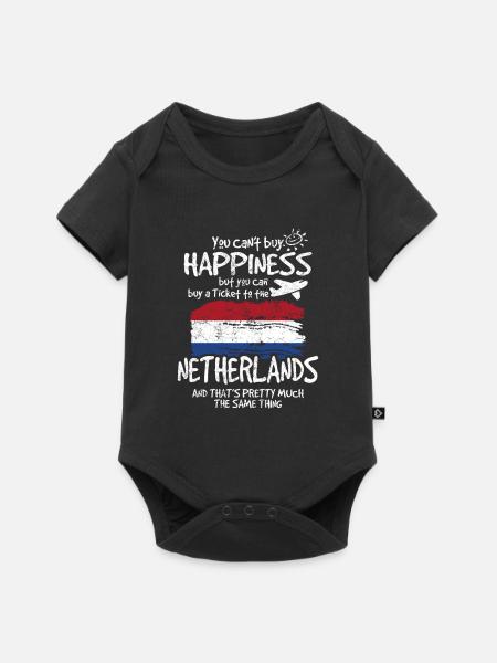 Niederlande - Baby Premium Kurzarmbody - Schwarz