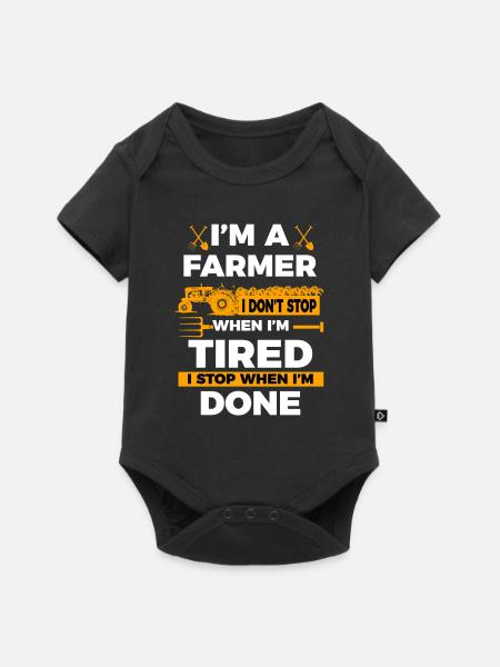 Landwirt Bauer Farmer Traktor Bauernhof Geschenk - Baby Premium Kurzarmbody - Schwarz