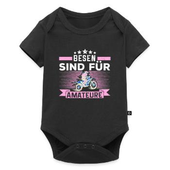 Biker Femme Biker Sorcière Biker Cadeau Balai Amateur - Body à manches courtes Premium Bébé - noir - Devant