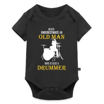 Old Man Drums - Cadeau Musicien Batteur - Body à manches courtes Premium Bébé - noir - Devant