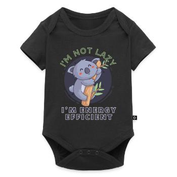 Koala I'm Not Lazy I'm Energy Efficient - Baby Premium short-sleeve bodysuit - black - Front