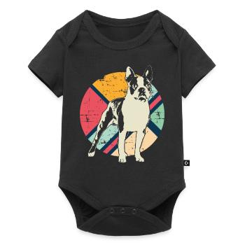 Boston Terrier retro gift shirt - Baby Premium short-sleeve bodysuit - black - Front