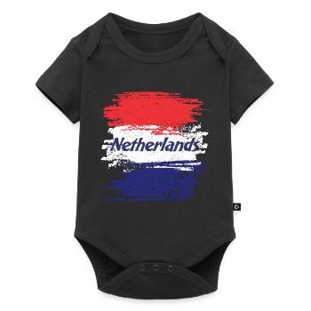 Pays-Bas Hollande tulipes Amsterdam cadeau - Body à manches courtes Premium Bébé - noir - Devant