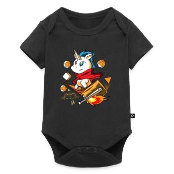 Gamer Unicorn Dungeon RPG Tabletop Funny Gift - Baby Premium short-sleeve bodysuit - black - Front