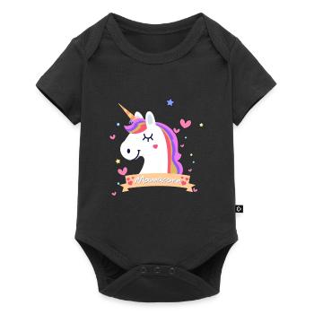 Mamacorn Unicorn Pregnancy Children - Baby Premium short-sleeve bodysuit - black - Front