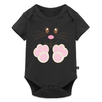 Pâques - Joyeuses Pâques - Lapin de Pâques - Patte de lapin - Body à manches courtes Premium Bébé - noir - Devant