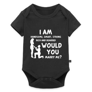 Demande de mariage - Body à manches courtes Premium Bébé - noir - Devant