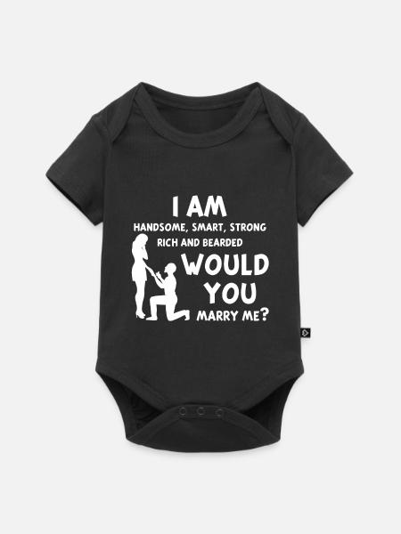 Heirat Antrag - Baby Premium Kurzarmbody - Schwarz