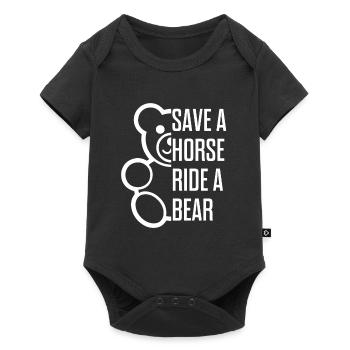 save a horse ride a bear - funny gay shirt - LGBT - Baby Premium Kurzarmbody - Schwarz - Vorne