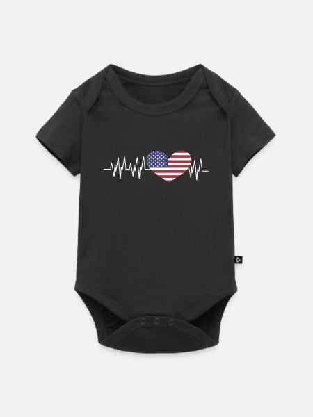 Usa - Baby Premium Kurzarmbody - Schwarz