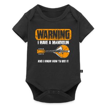 Musicien, instrument, mandoline, musique - Body à manches courtes Premium Bébé - noir - Devant