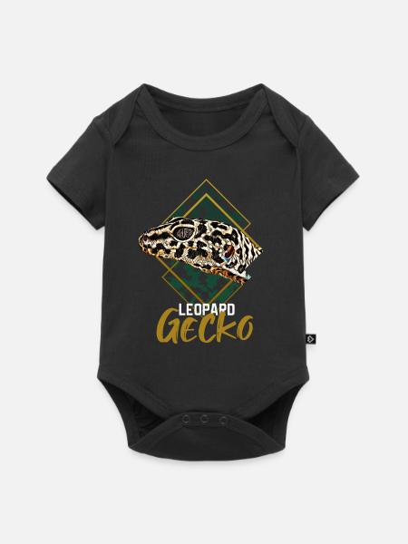 Leopard Gecko - Baby Premium Kurzarmbody - Schwarz