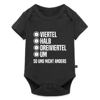 Die Uhrzeiten in Ostdeutschland - Baby Premium Kurzarmbody - Schwarz - Vorne