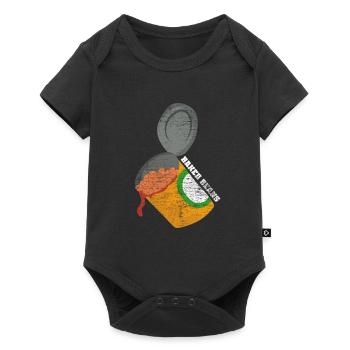 Gebackene Bohne Geschenk - Baby Premium Kurzarmbody - Schwarz - Vorne