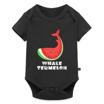Watermelon Whale Abstract art gift idea - Baby Premium short-sleeve bodysuit - black - Front