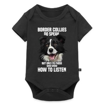Border Collies sprechen aber nur zu den Besonderen - Baby Premium Kurzarmbody - Schwarz - Vorne