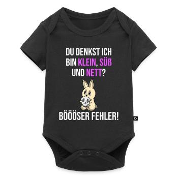 Böser Fehler Spruch Klein Süß Nett Geschenk Geek - Baby Premium Kurzarmbody - Schwarz - Vorne