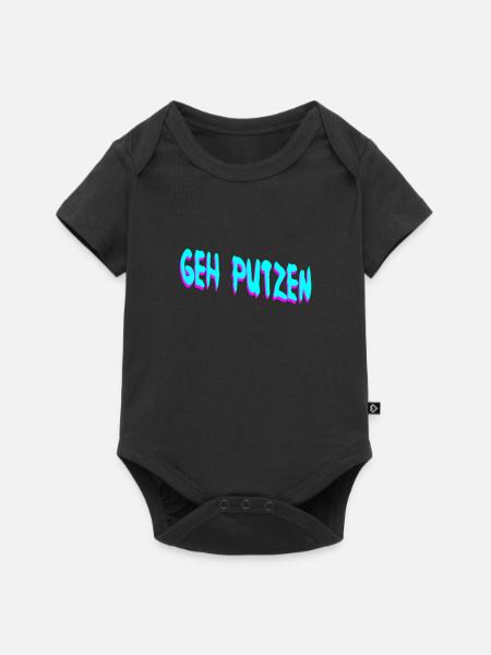 Geh Putzen - Baby Premium Kurzarmbody - Schwarz