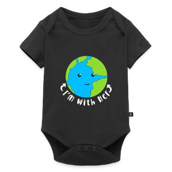 Changement climatique Earth Day Protection de l’environnement Bio Terre - Body à manches courtes Premium Bébé - noir - Devant