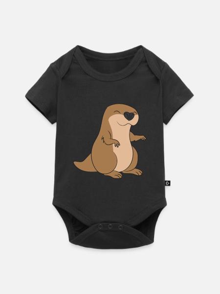 Fischotter, Otter - Baby Premium Kurzarmbody - Schwarz