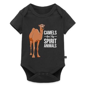 Chameau Chameaux Amour des animaux Amants Cadeau - Body à manches courtes Premium Bébé - noir - Devant
